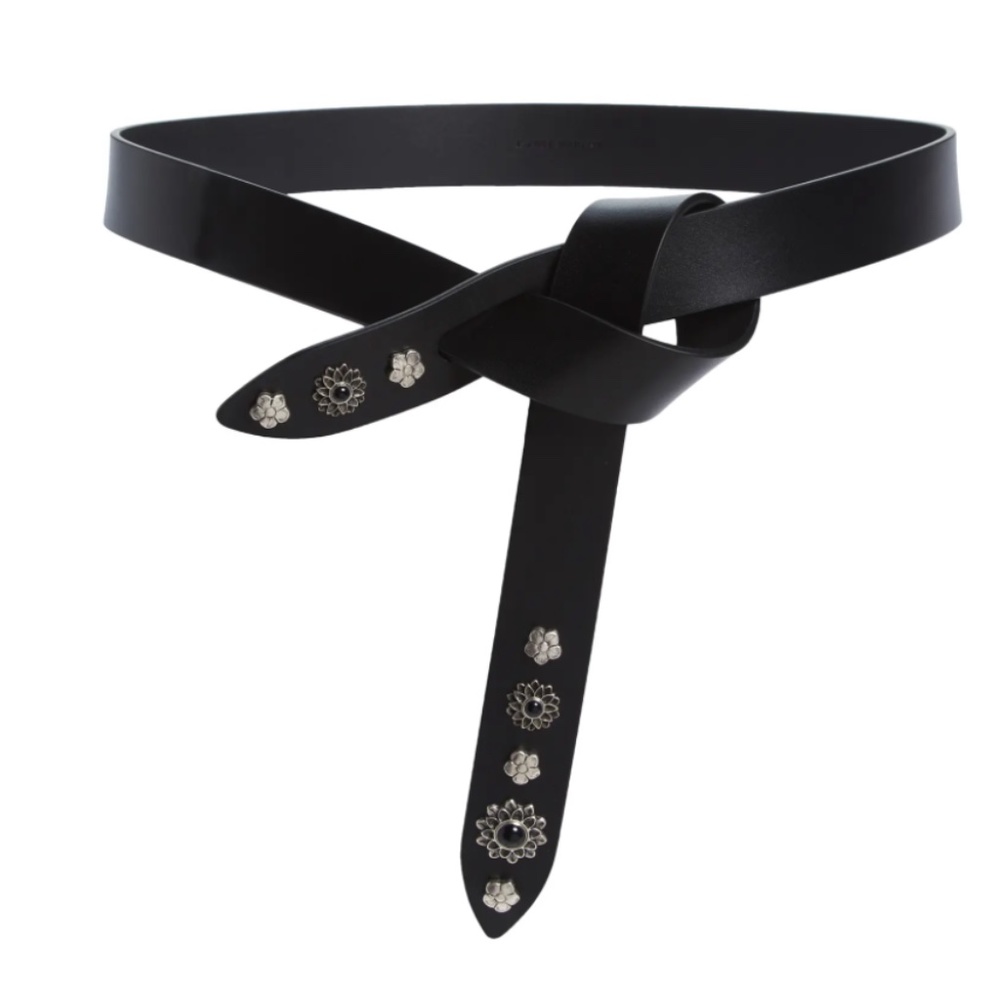 NEW $285 ISABEL MARANT Lecce Studded Leather Belt in Black in size Small!